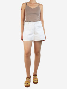 Maje White denim shorts - size UK 12