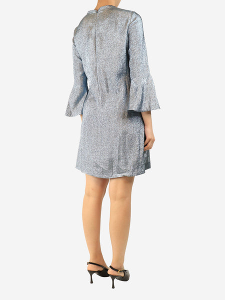 Blue lurex dress - size UK 10 alternate image