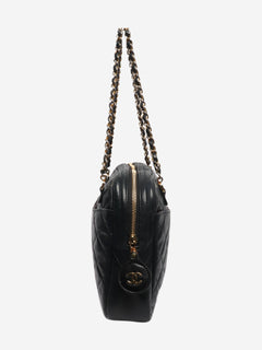 Black vintage 1989 lambskin quilted top handle bag Top Handle Bags Chanel 