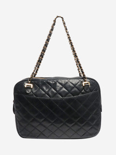 Black vintage 1989 lambskin quilted top handle bag Top Handle Bags Chanel 