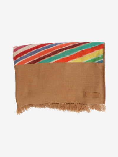 Brown fringed cashmere scarf Scarves Hermes 