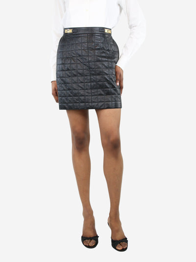 Black leather quilted skirt - size UK 10 Skirts Celine 