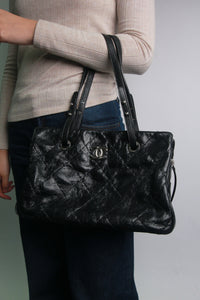 Chanel Black 2010 Matelasse leather shoulder bag