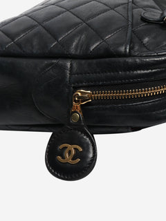 Black vintage 1989 lambskin quilted top handle bag Top Handle Bags Chanel 