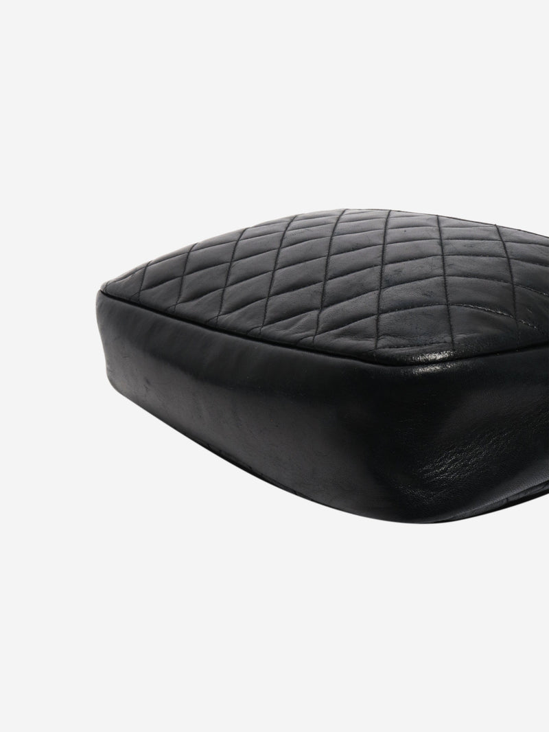 Black vintage 1989 lambskin quilted top handle bag Top Handle Bags Chanel 
