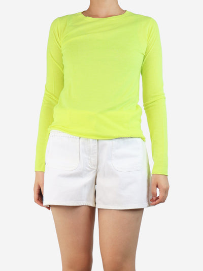 Neon yellow cashmere sweater - size S Knitwear Lisa Yang 