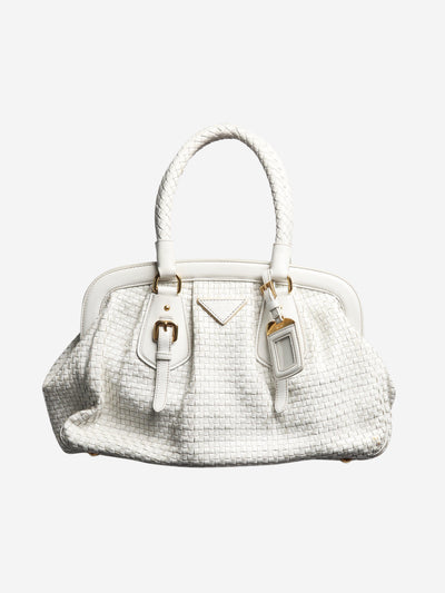 White woven leather top handle bag Top Handle Bags Prada 