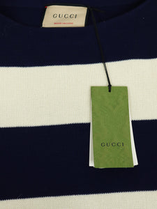 Gucci Blue and cream striped jumper - size XL