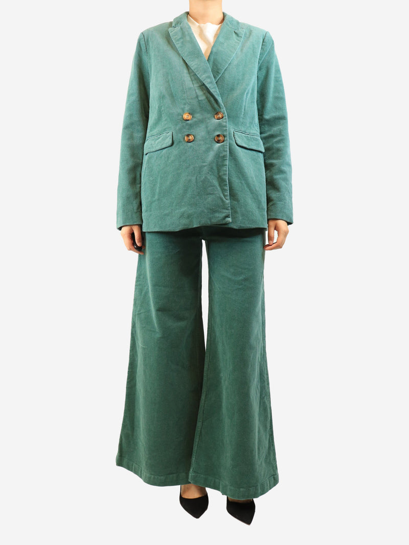 Green corduroy jacket and trouser set - size UK 10 Coats & Jackets King Louie 