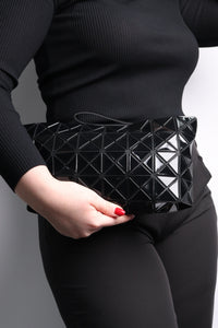 Issey Miyake Black Bao Bao clutch bag