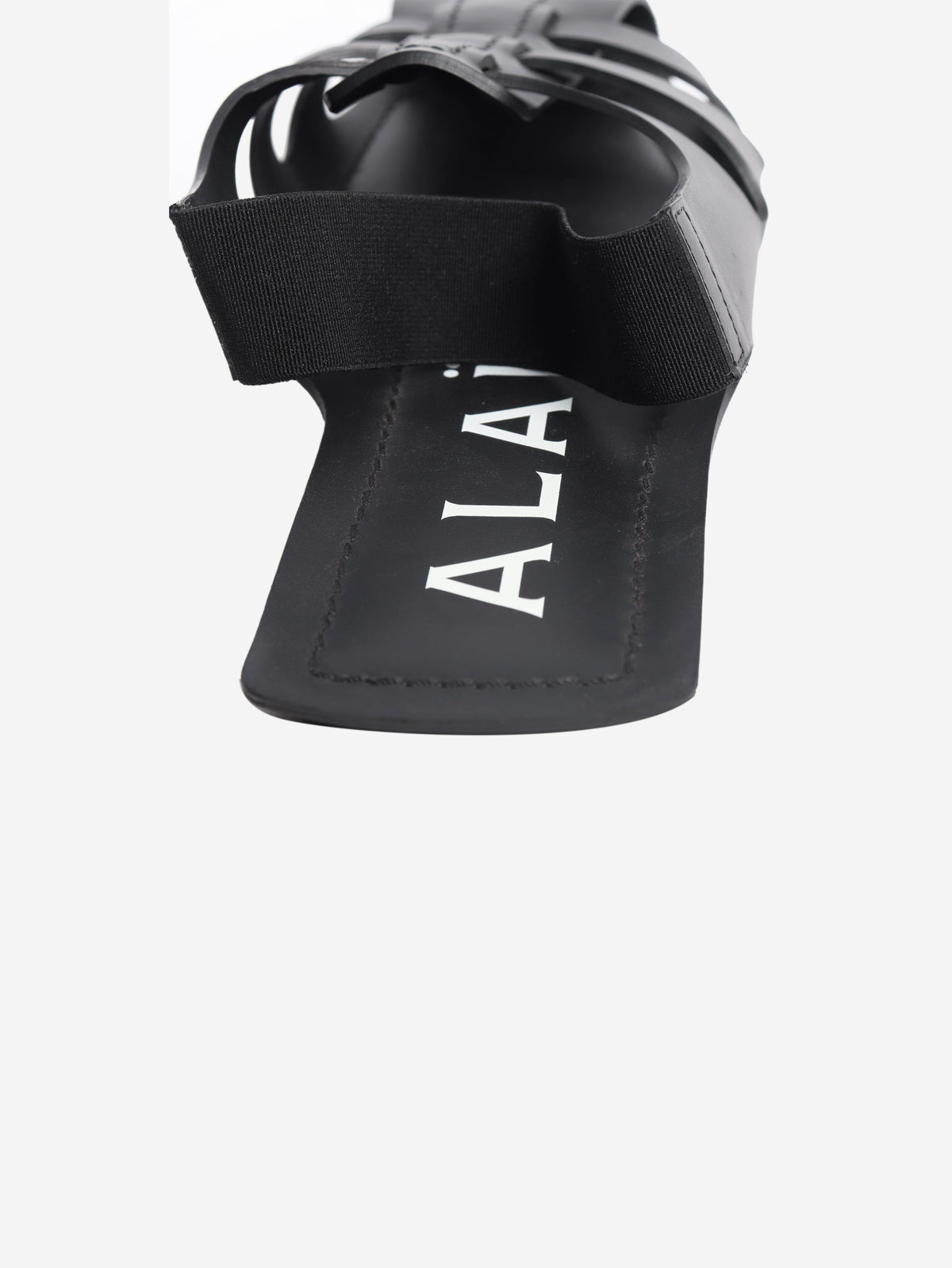 Black woven leather flat sandals - size EU 39 Flat Sandals Alaia 