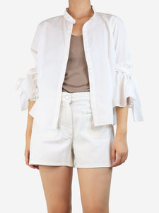 CH Carolina Herrera White tie-sleeved shirt - size UK 16