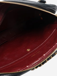 Black vintage 1989 lambskin quilted top handle bag Top Handle Bags Chanel 