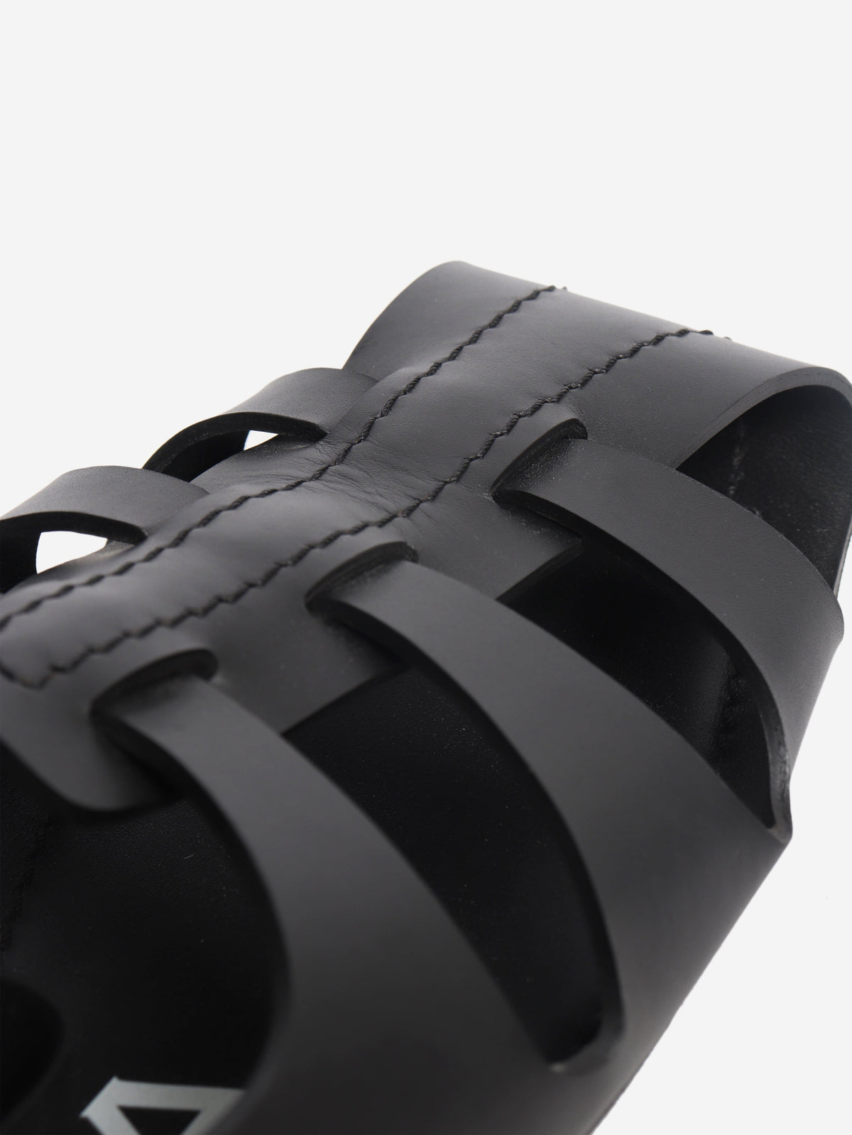 Black woven leather flat sandals - size EU 39 Flat Sandals Alaia 