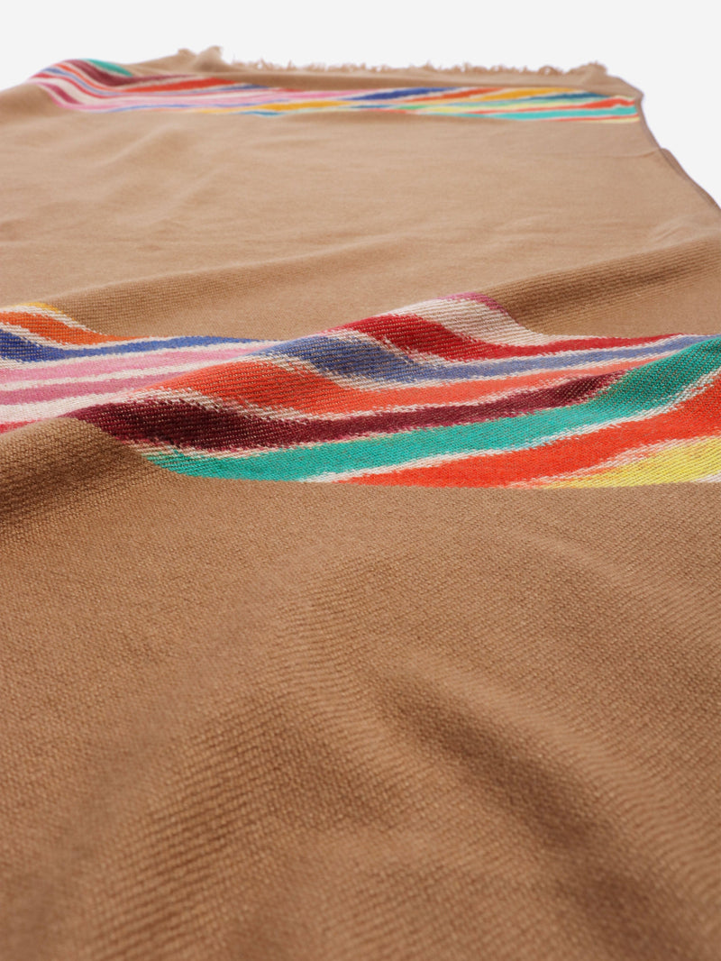 Brown fringed cashmere scarf Scarves Hermes 
