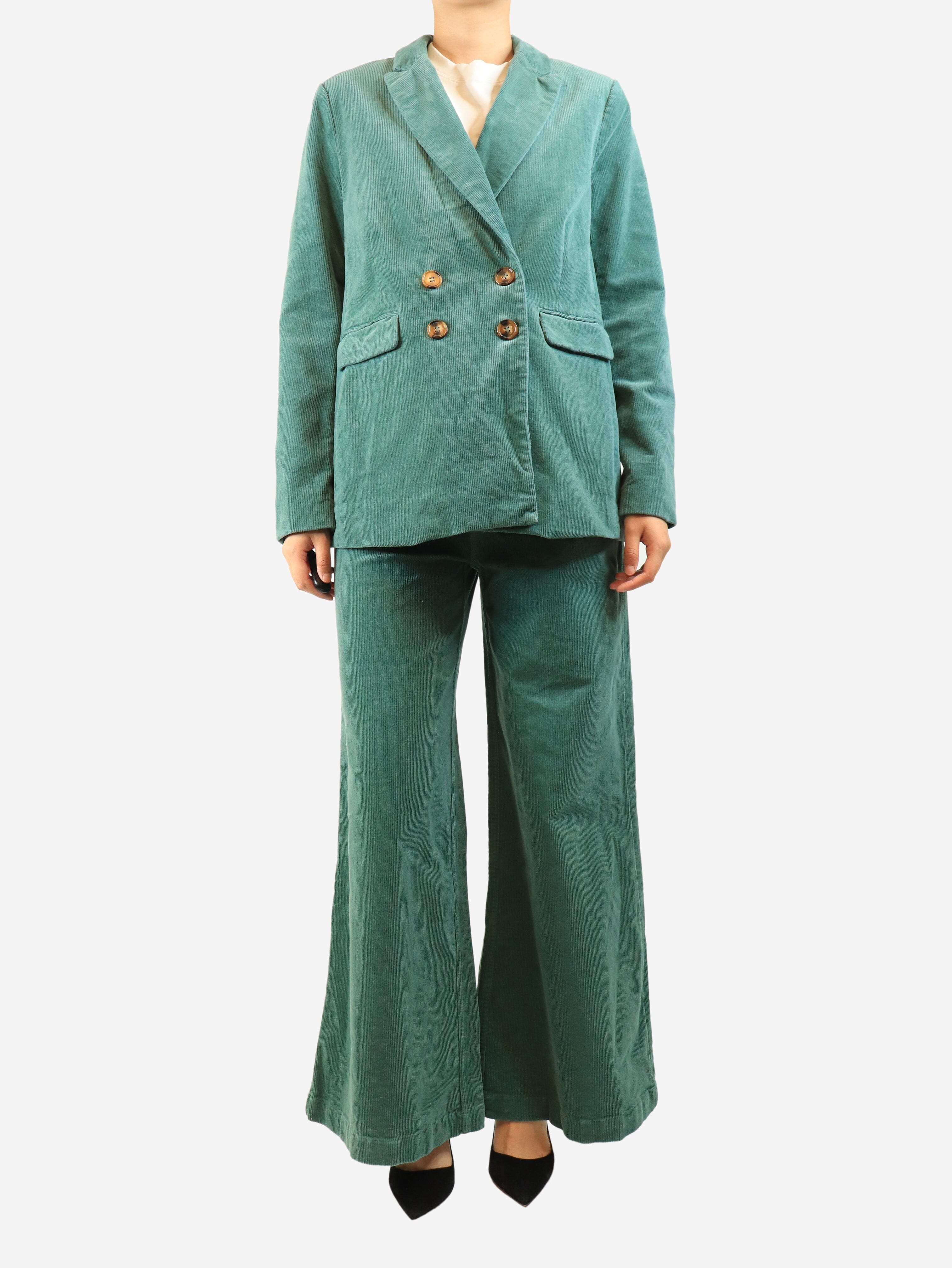 Green corduroy jacket and trouser set - size UK 10 Coats & Jackets King Louie 