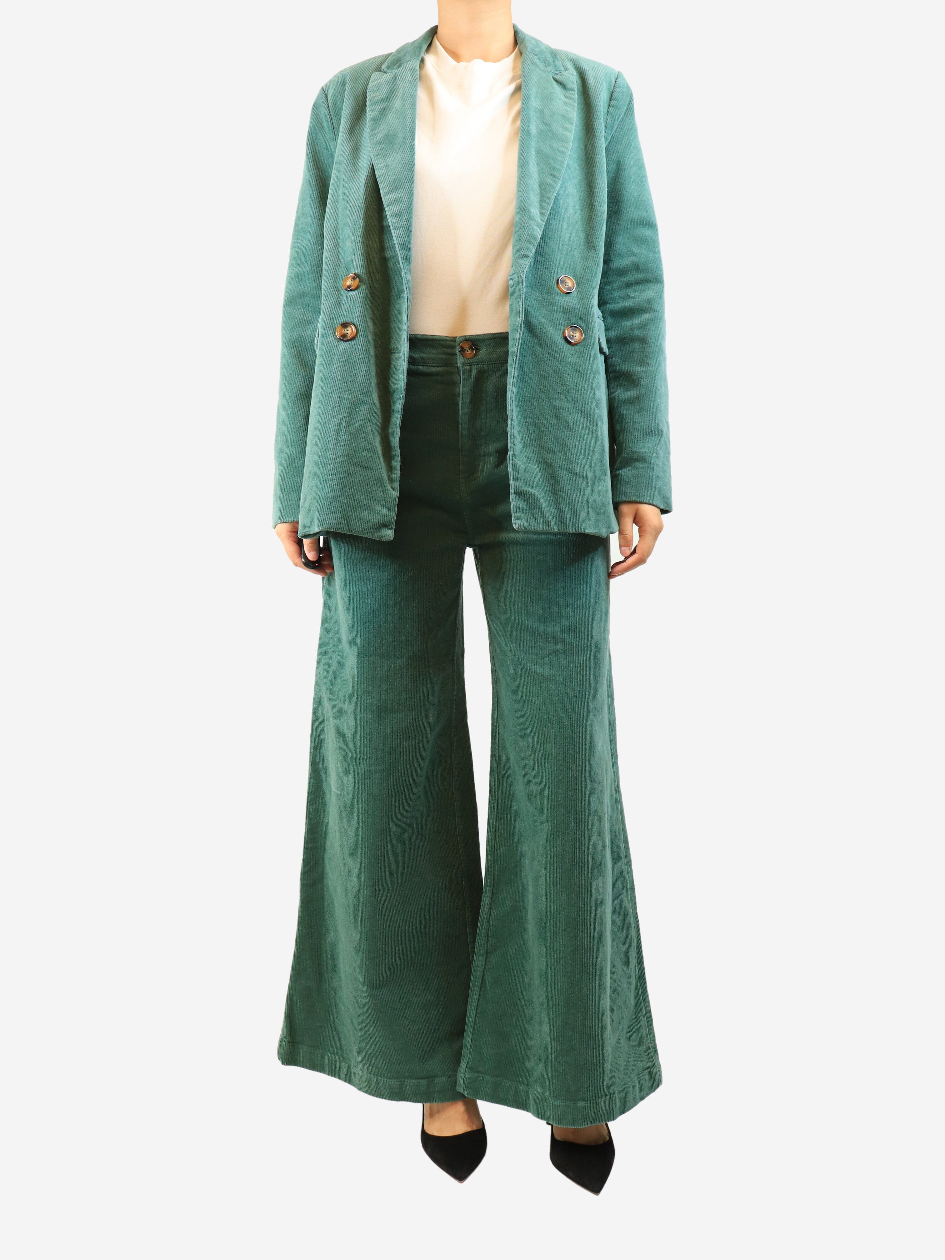 Green corduroy jacket and trouser set - size UK 10 Coats & Jackets King Louie 