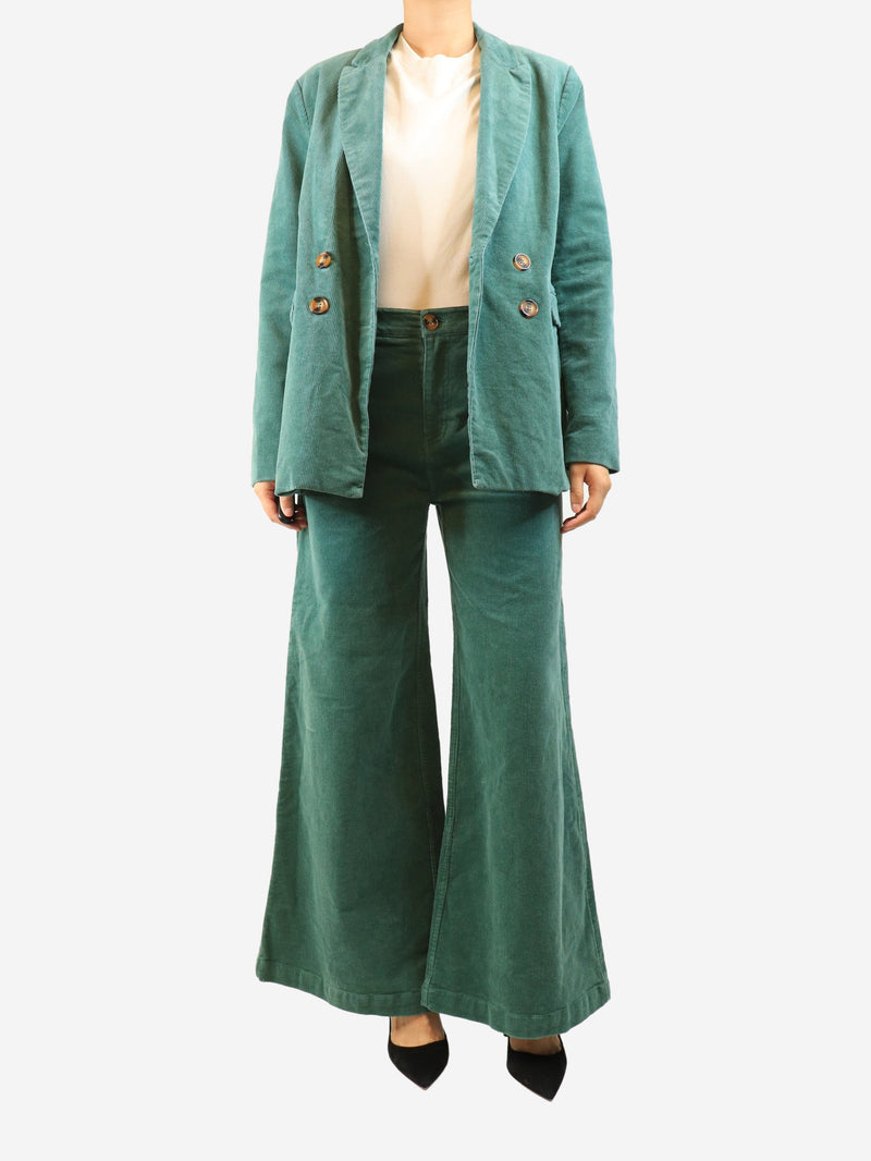 Green corduroy jacket and trouser set - size UK 10 Coats & Jackets King Louie 
