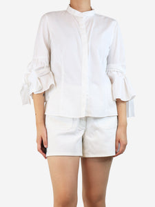 CH Carolina Herrera White tie-sleeved shirt - size UK 16