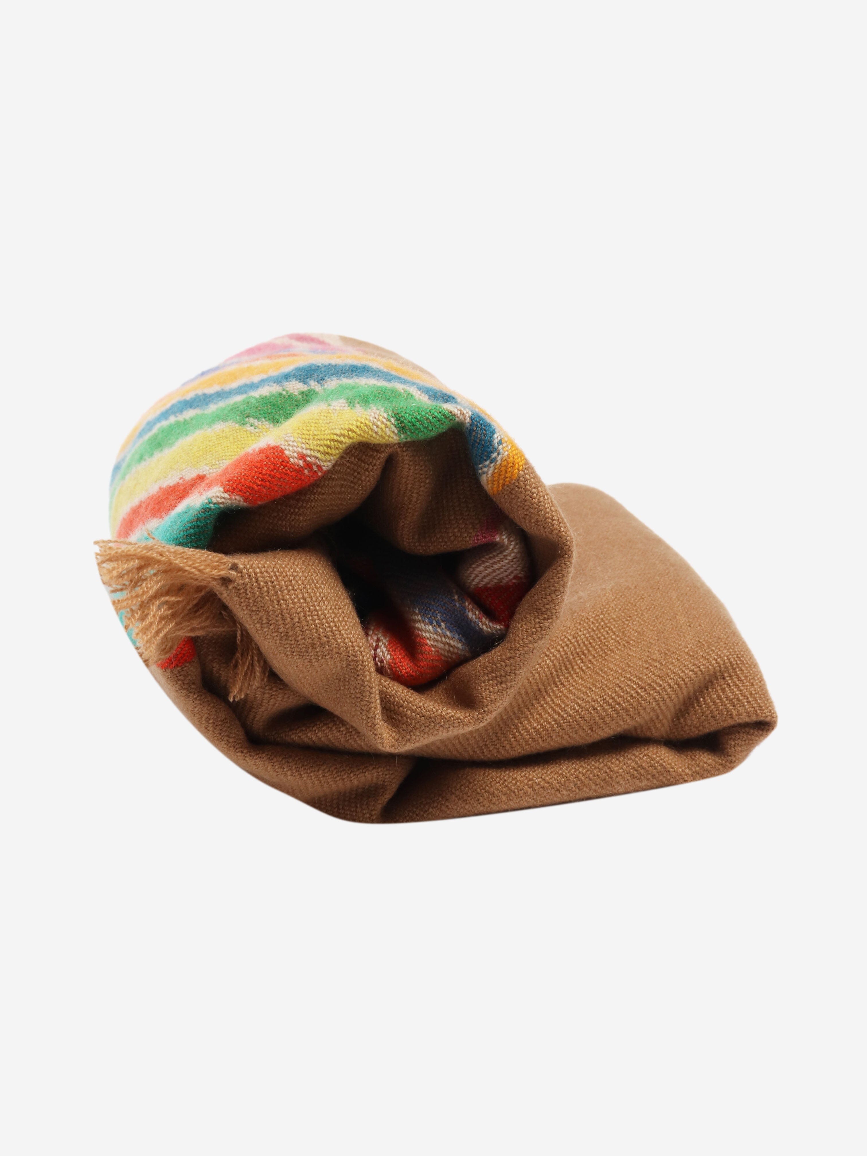 Brown fringed cashmere scarf Scarves Hermes 