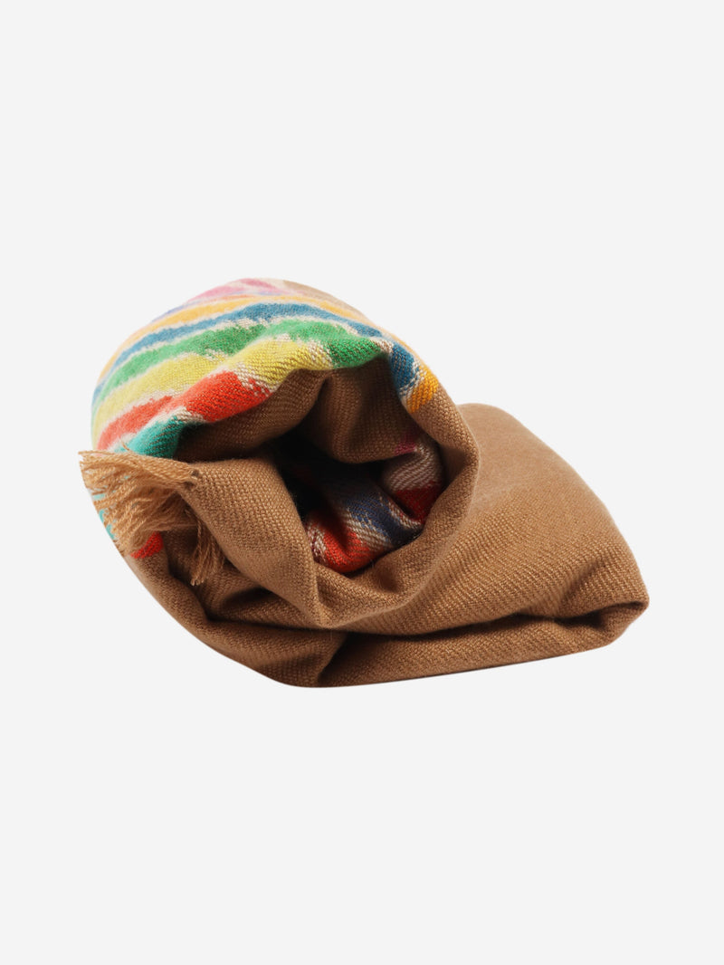 Brown fringed cashmere scarf Scarves Hermes 