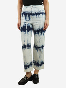 Stella McCartney Light blue tie-dye wide-leg jeans - size UK 8