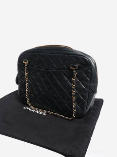 Black vintage 1989 lambskin quilted top handle bag Top Handle Bags Chanel 