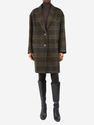 Khaki Limiza check wool coat - size UK 6 Coats & Jackets Isabel Marant Etoile 