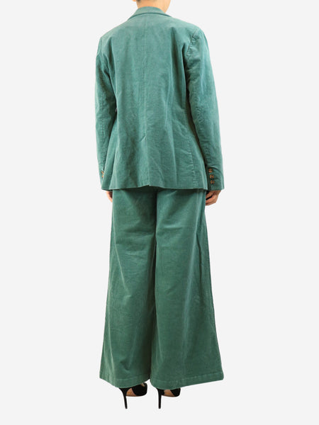 Green corduroy jacket and trouser set - size UK 10 alternate image