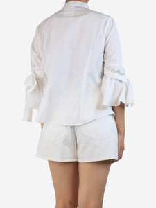 CH Carolina Herrera White tie-sleeved shirt - size UK 16