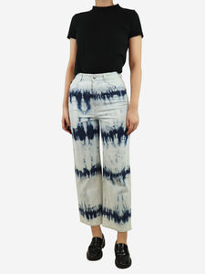 Stella McCartney Light blue tie-dye wide-leg jeans - size UK 8