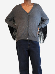 Prada Grey fringed cardigan - size UK 4