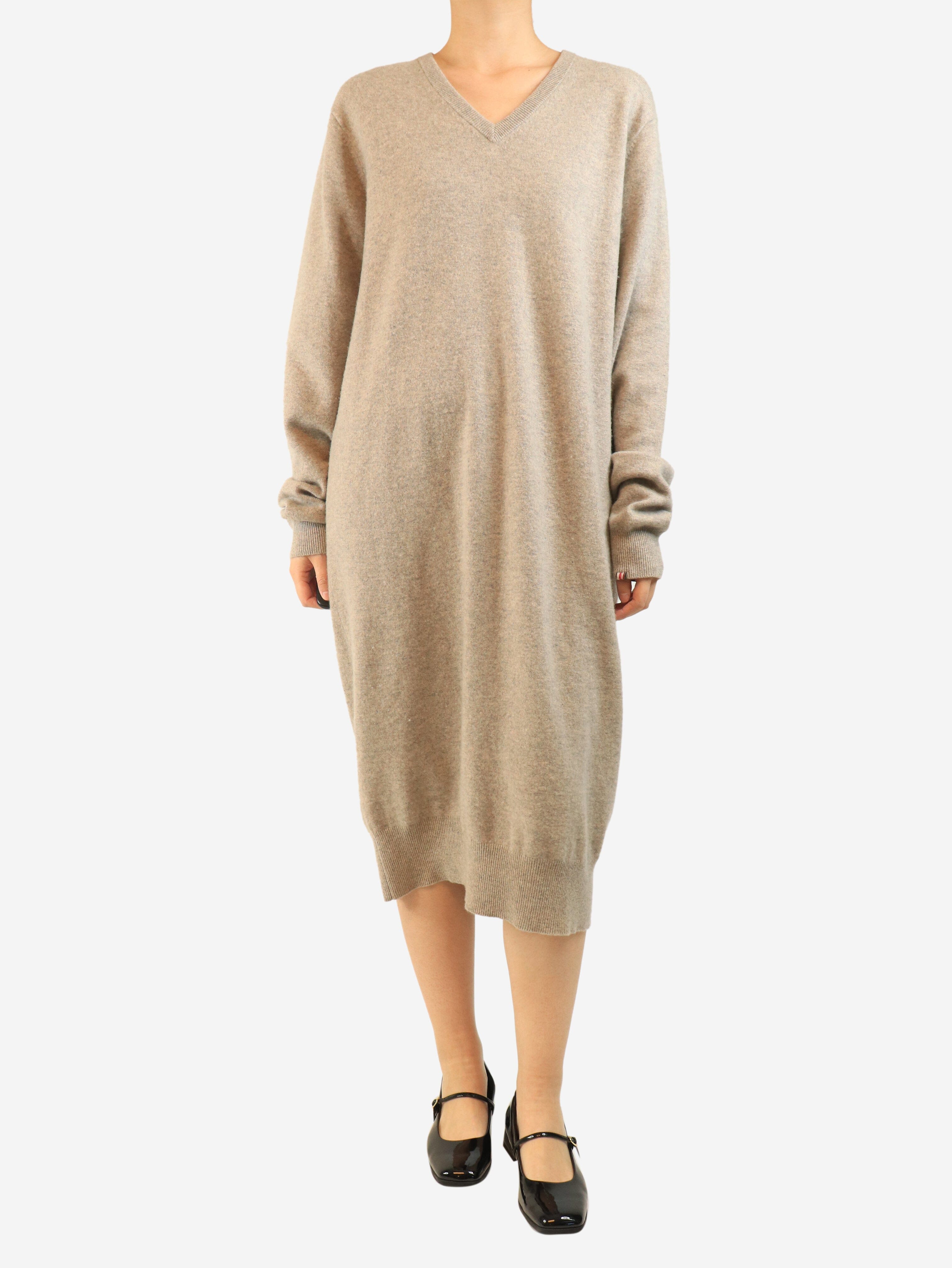 Neutral cashmere dress and cardigan set - One size Sets Extreme Cashmere 