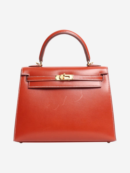 Brique Kelly 25 bag in Box Calf leather product image