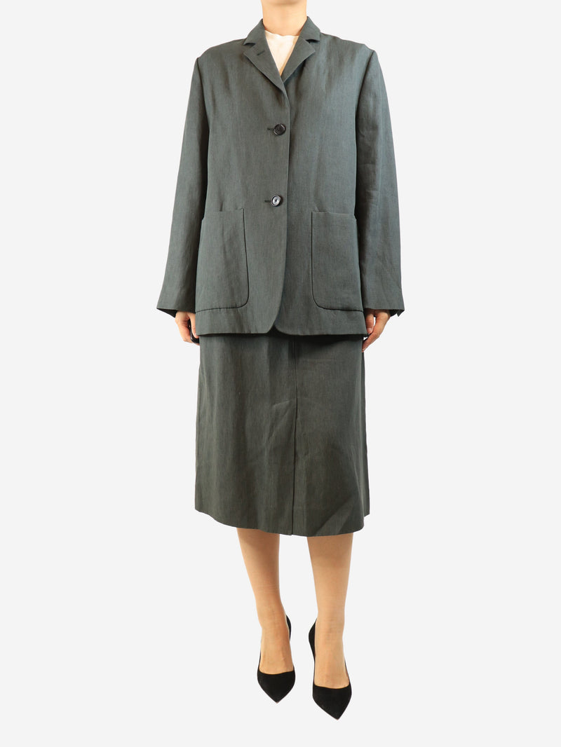 Grey linen blazer and skirt two piece set - size UK 10 Sets Margaret Howell 