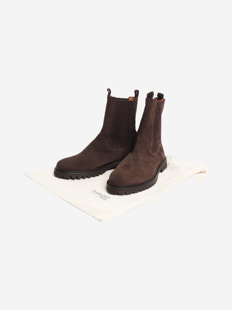 Brown suede ankle boots - size EU 38 Boots Anthology 