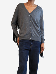 Prada Grey fringed cardigan - size UK 4