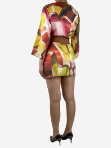 Missoni Multi multicoloured boat neck printed silk mini dress - size UK 8