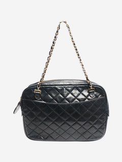Black vintage 1989 lambskin quilted top handle bag Top Handle Bags Chanel 