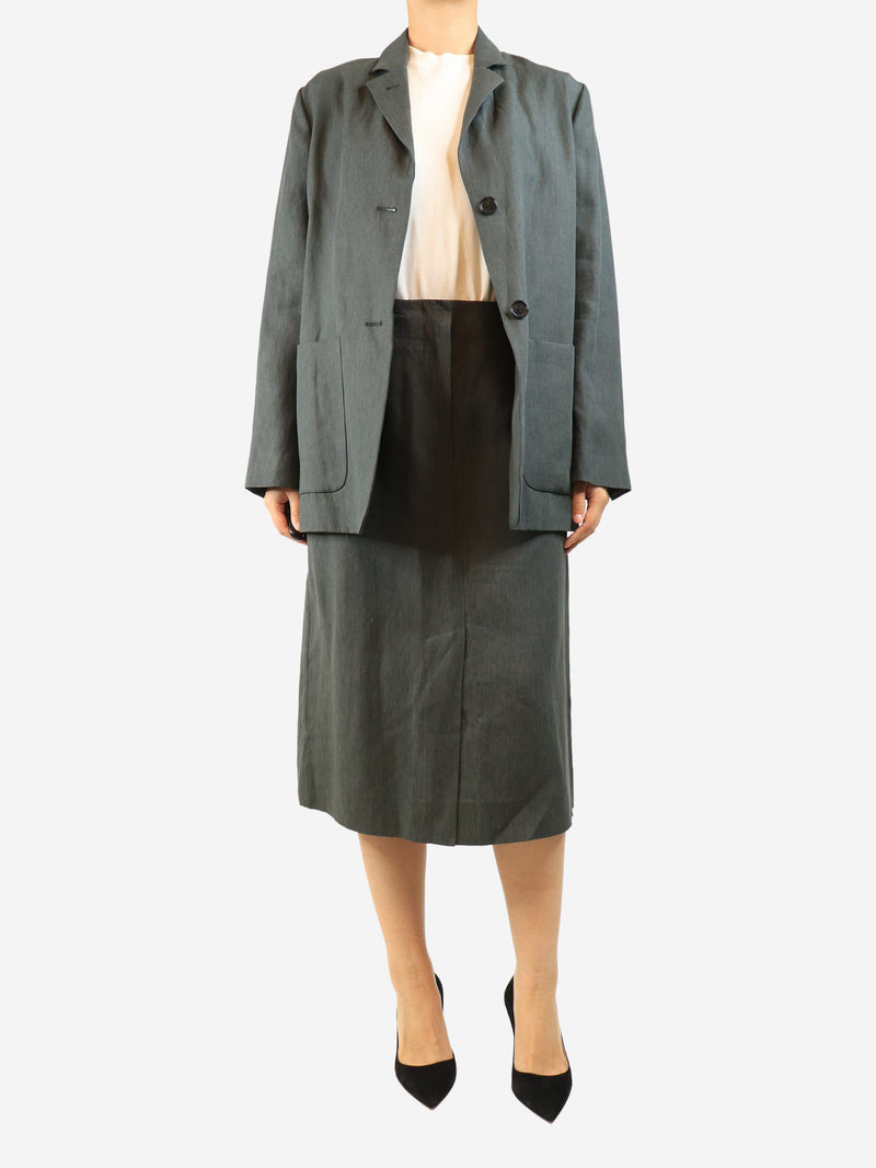 Grey linen blazer and skirt two piece set - size UK 10 Sets Margaret Howell 