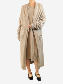 Neutral cashmere dress and cardigan set - One size Sets Extreme Cashmere 
