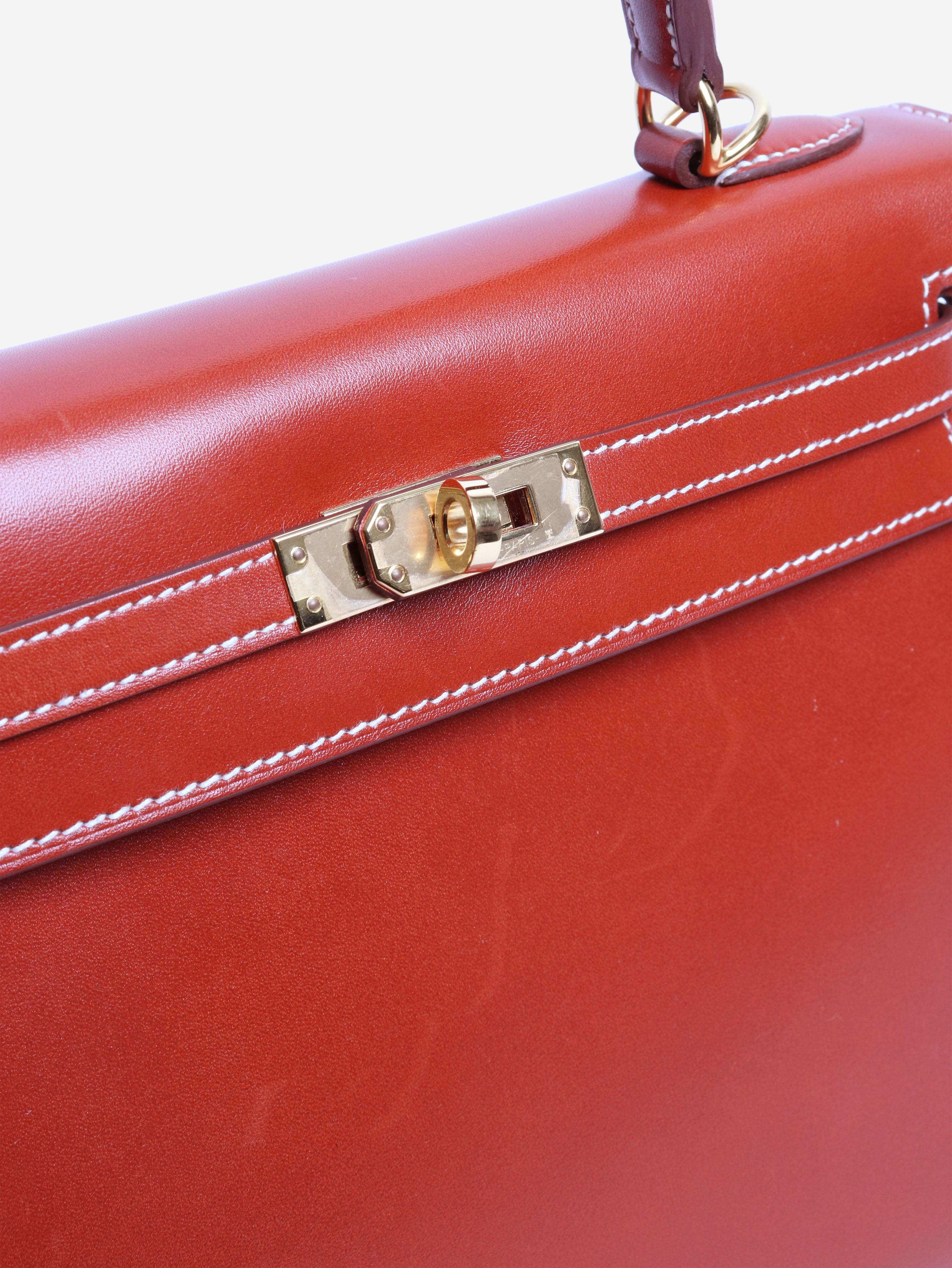 Brique Kelly 25 bag in Box Calf leather Shoulder bags Hermes 