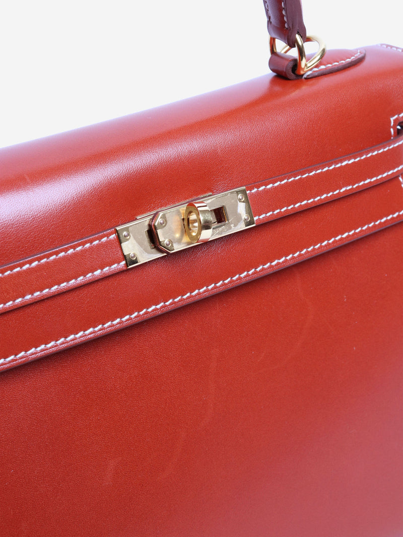 Brique Kelly 25 bag in Box Calf leather Shoulder bags Hermes 