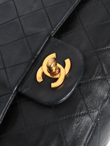 Chanel Black vintage 1996 medium lambskin Classic Double Flap bag