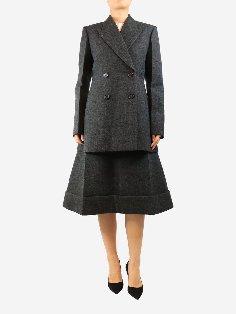 Grey blazer and skirt two piece set - size UK 10 Sets Prada 