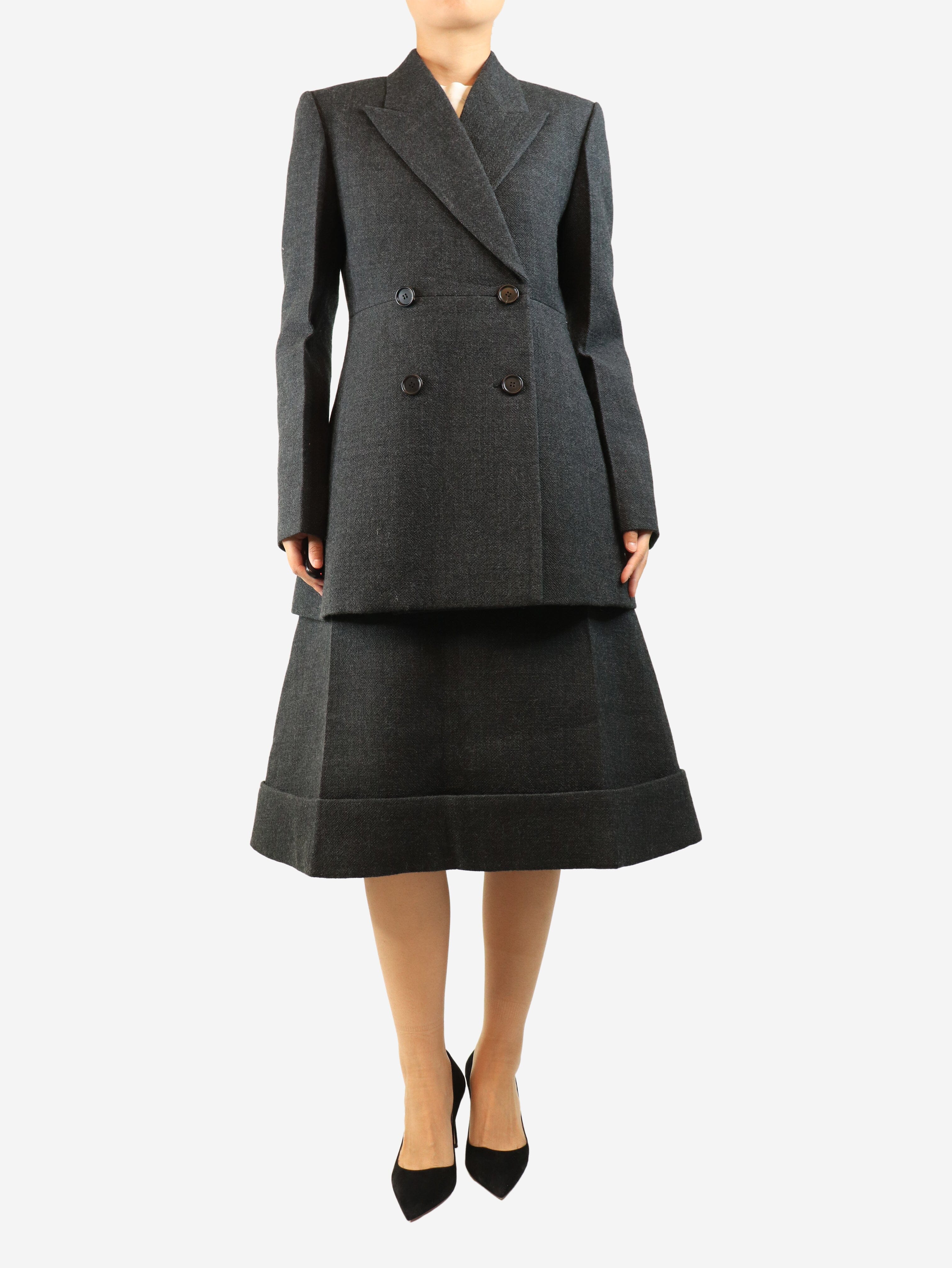 Grey blazer and skirt two piece set - size UK 10 Sets Prada 