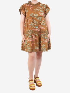 Sea New York Brown floral lace dress - size