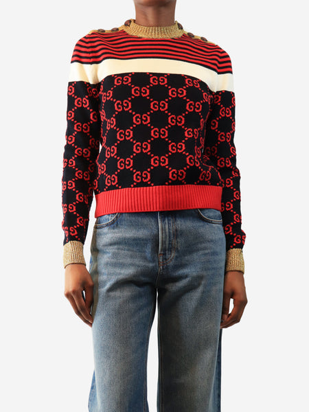 Multicolour striped GG monogram jumper - size XS product image