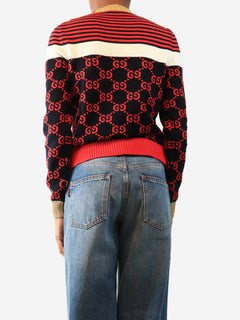 Multicolour striped GG monogram jumper - size XS