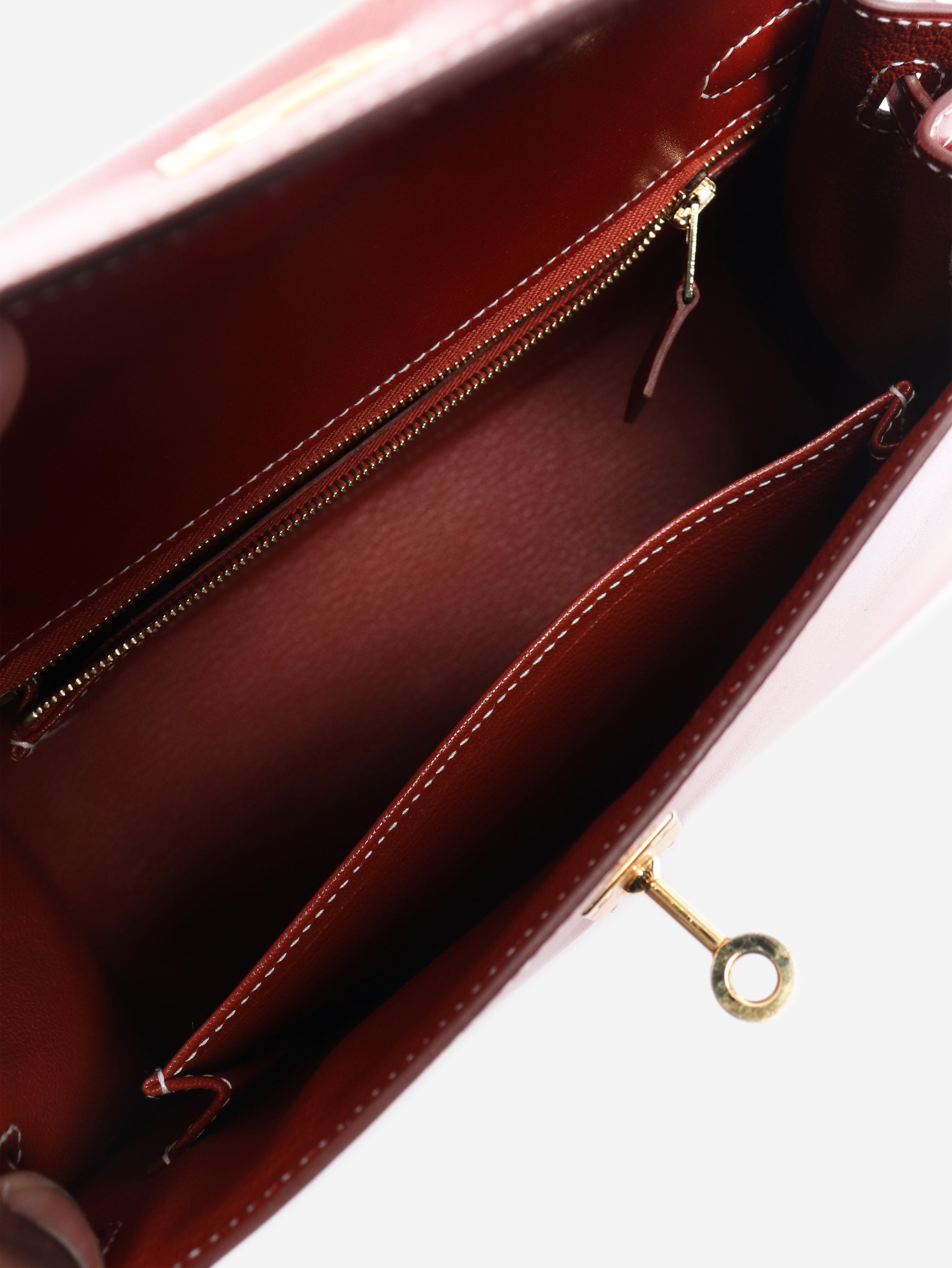 Brique Kelly 25 bag in Box Calf leather Shoulder bags Hermes 